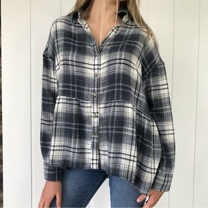 Blue plaid American Eagle flannel